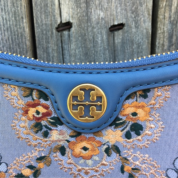 New Tory Burch Brocade Studio Shoulder Bag Sea Frost Blue - Picture 5 of 16